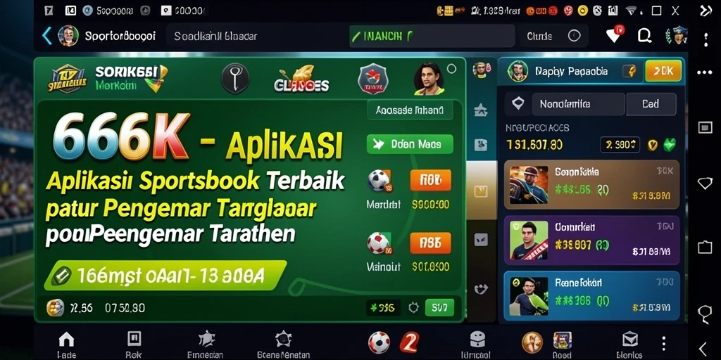Tampilan utama aplikasi 66K dengan berbagai pilihan taruhan olahraga.