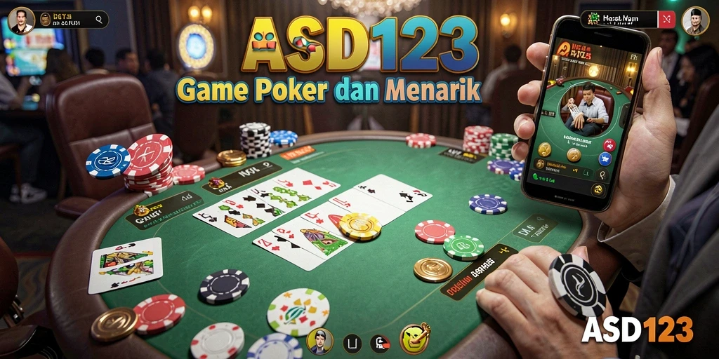 Screenshot gameplay menunjukkan momen seru bermain Poker di ASD123.