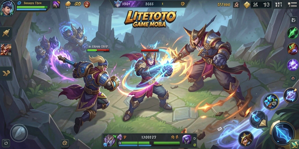 Tampilan menarik dari LITETOTO dengan karakter MOBA beraksi.