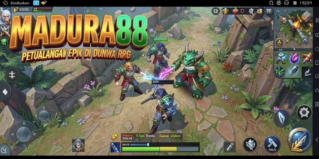 Screenshot gameplay <strong>MADURA88</strong> yang menunjukkan karakter beraksi di medan perang.