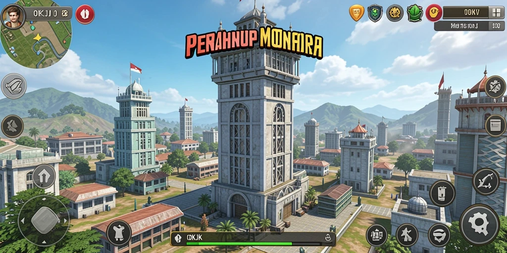 Tampilan gameplay <strong>OKJK</strong> dengan strategi menara yang mendebarkan.