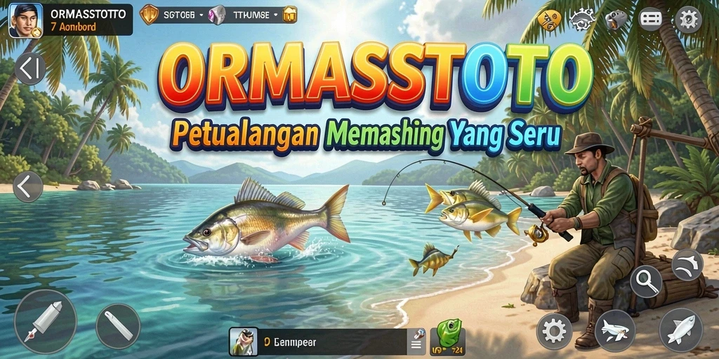 Tampilan gameplay menarik di ORMASSTOTO dengan aksi memancing seru.