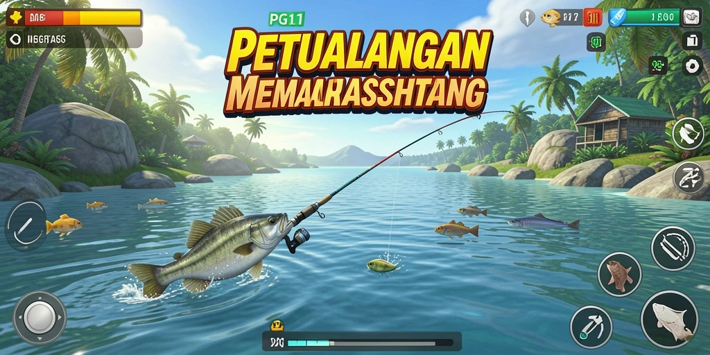 Tampilan gameplay PG11 yang mengasyikkan saat memancing di lautan.