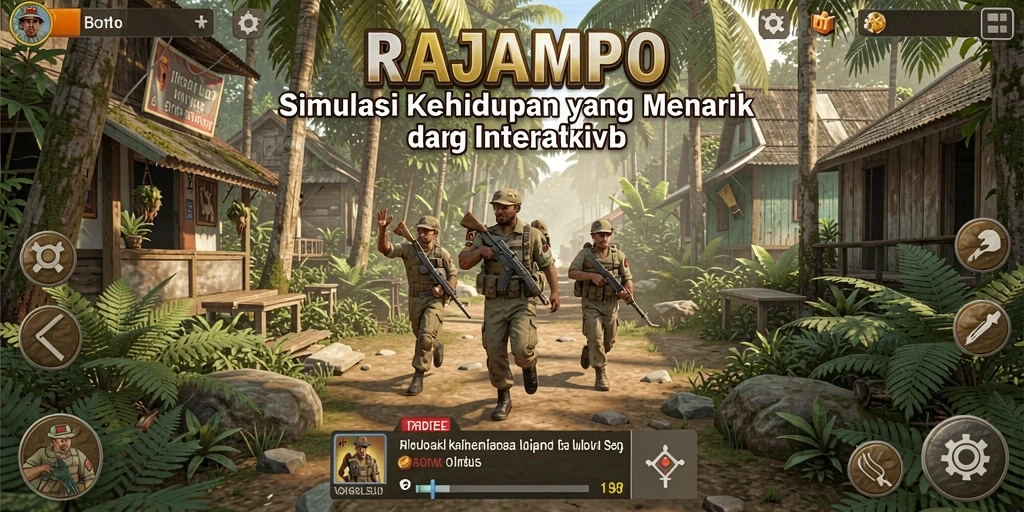 Screenshot gameplay RAJAMPO menampilkan pengalaman simulasi yang mendalam.