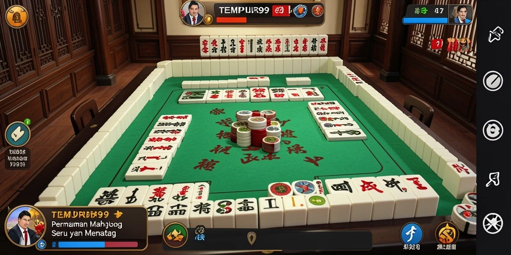 Screenshot gameplay TEMPUR99 dengan aksi seru Mahjong.