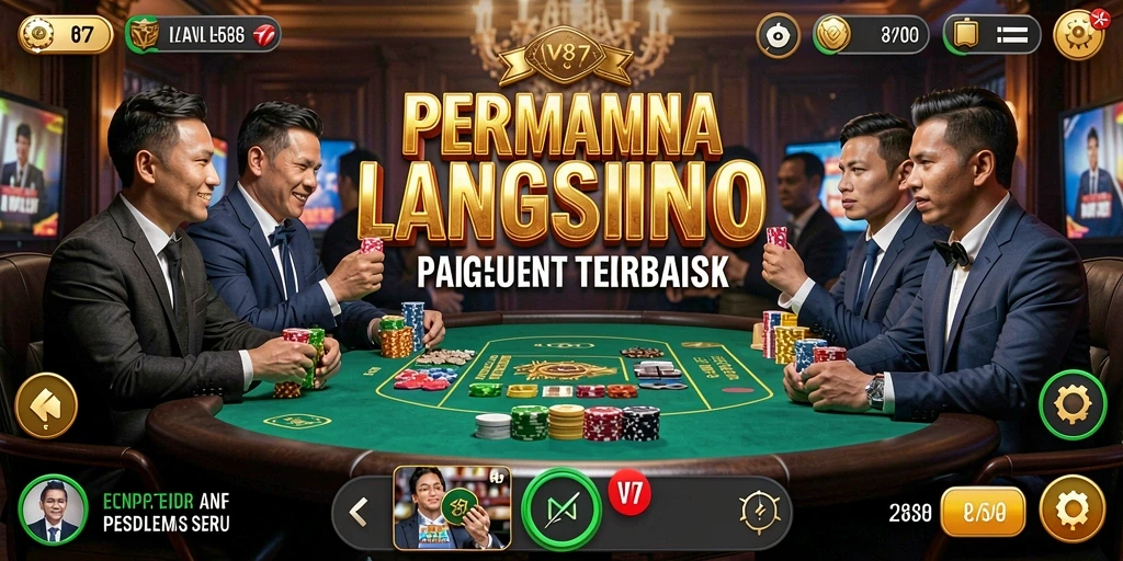 Screenshot utama V87 menampilkan dealer sedang beraksi di meja roulette.