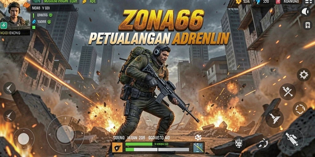 Tampilan gameplay ZONA66 yang menegangkan dan penuh aksi.